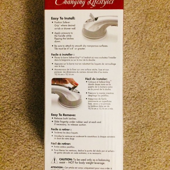 $6 SALE - Safer-er-Grip Chrome Finish 12", Brand New in Box - Picture 3 of 7